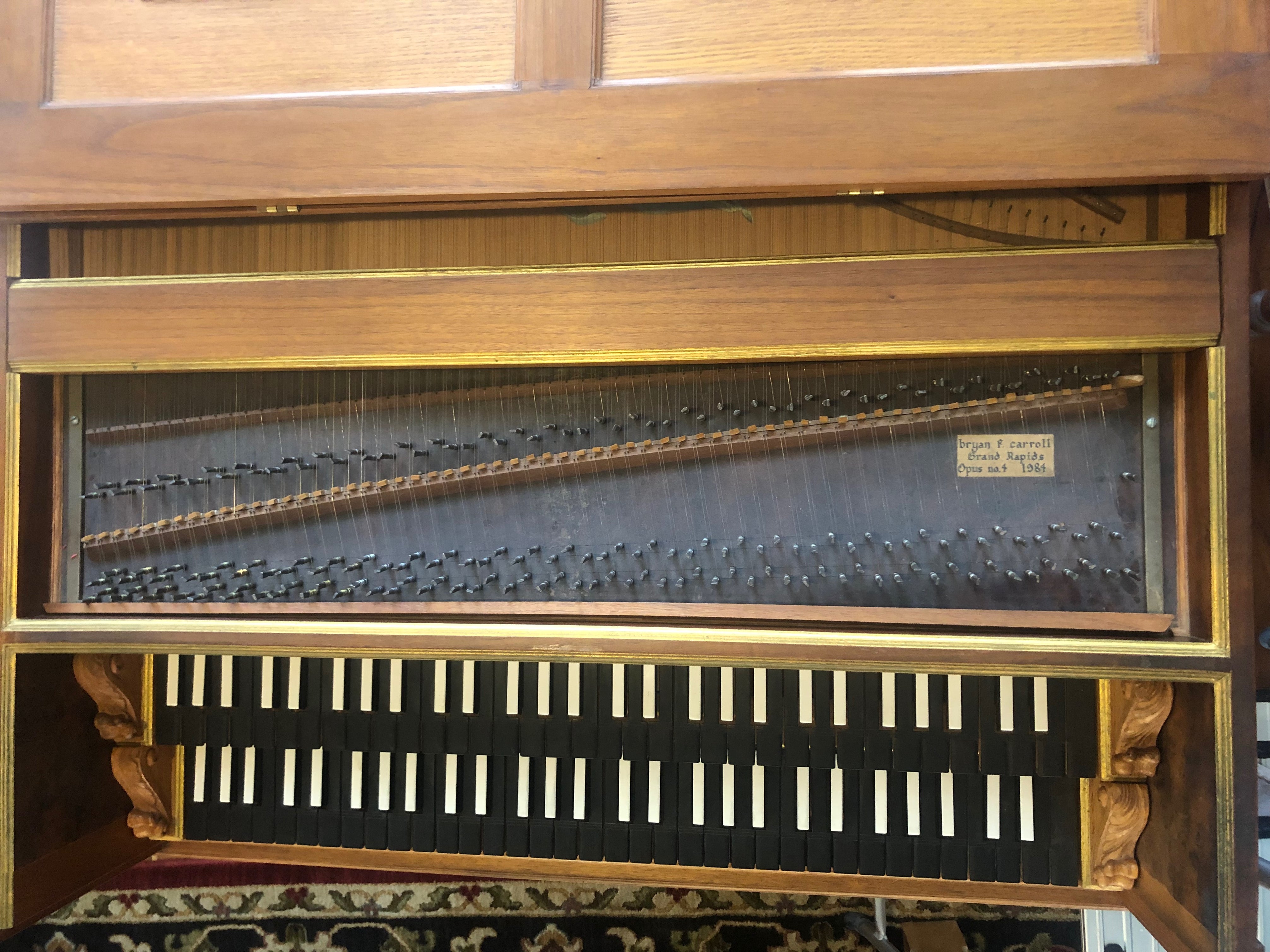 Pedal Harpsichord by Byron Carroll, 1985 Harpsichord Clearing House